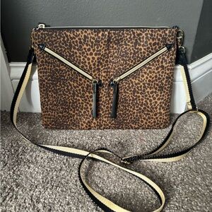 Stella & Dot Tan Leopard Crossbody Bag